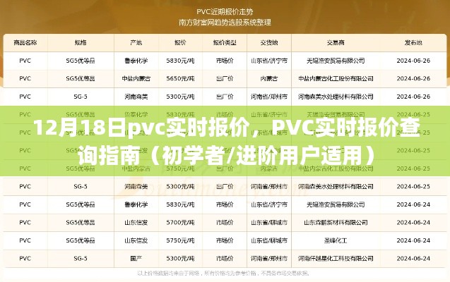 PVC实时报价查询指南,初学者与进阶用户适用的PVC报价指南(12月18日更新)