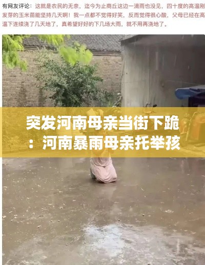 突发河南母亲当街下跪：河南暴雨母亲托举孩子 