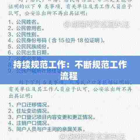 持续规范工作:不断规范工作流程