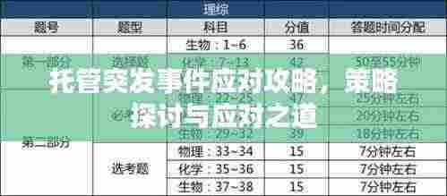 托管突发事件应对攻略，策略探讨与应对之道