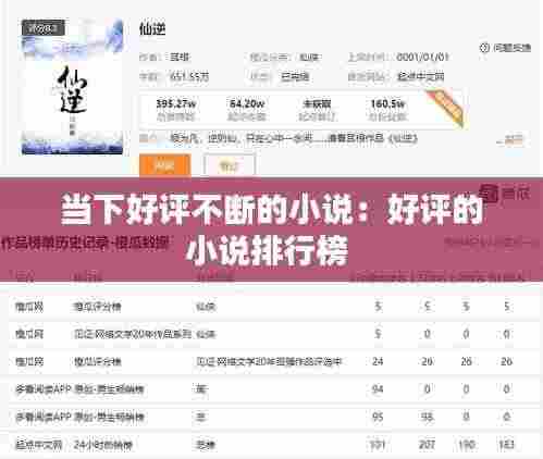 当下好评不断的小说:好评的小说排行榜