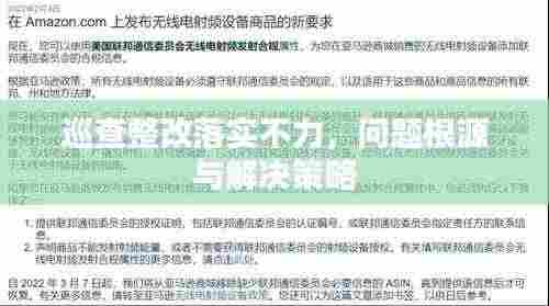 巡查整改落实不力,问题根源与解决策略