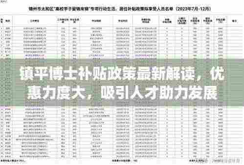 镇平博士补贴政策最新解读，优惠力度大，吸引人才助力发展！