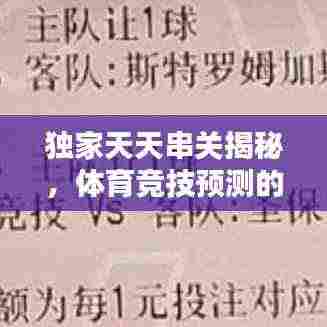 独家天天串关揭秘,体育竞技预测的独特魅力!