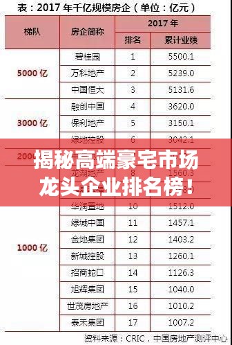 揭秘高端豪宅市场龙头企业排名榜!